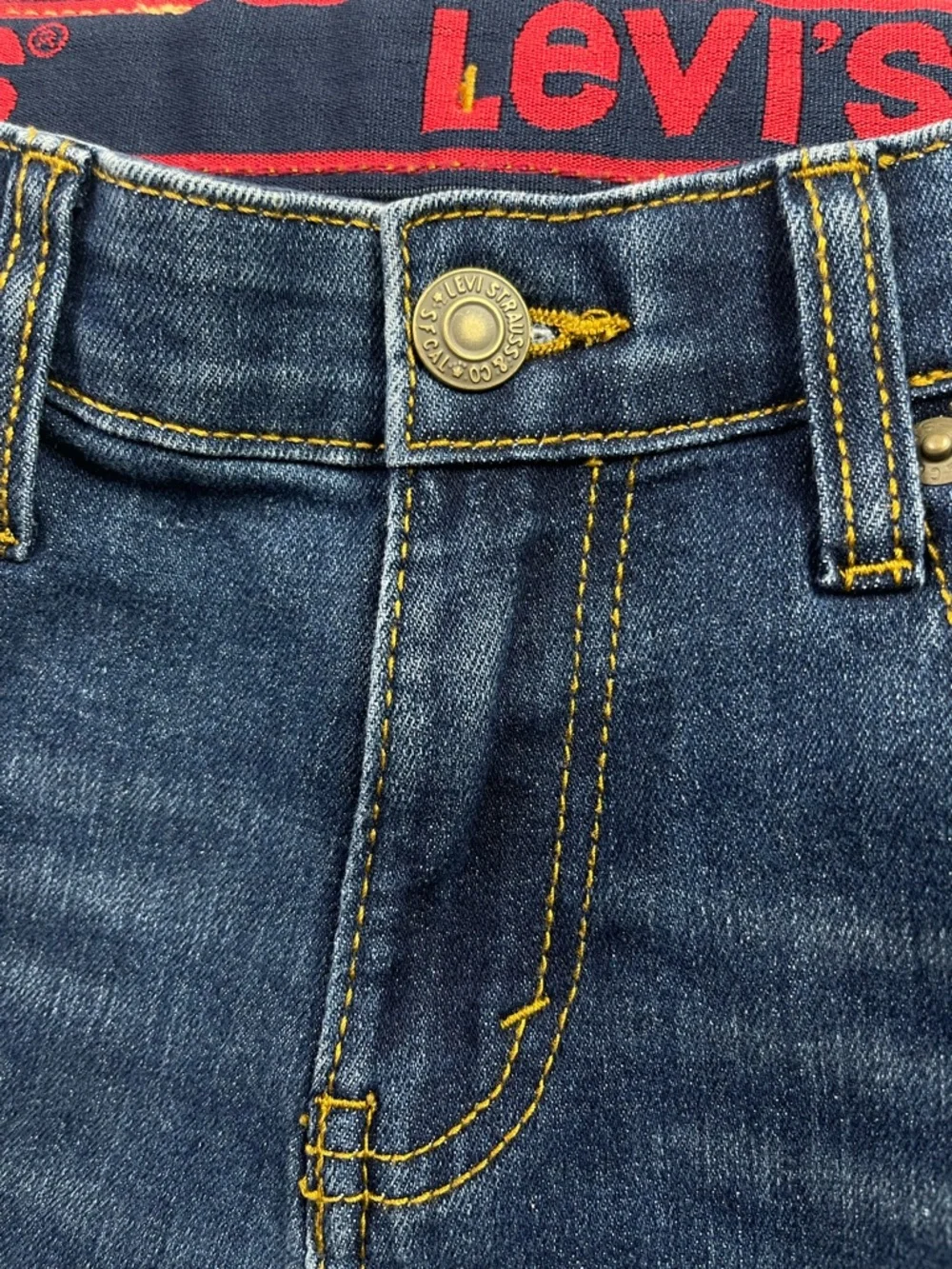 Levi's 514 Straight Fit Performance Denim Blue Jeans Boys Size 14 Reg (27x29)